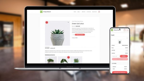 Webtop: Planos Ecommerce plantas (mockup laptop e mobile)