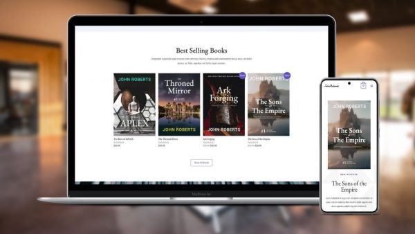 Webtop: Planos Store livros (mockup laptop e mobile)
