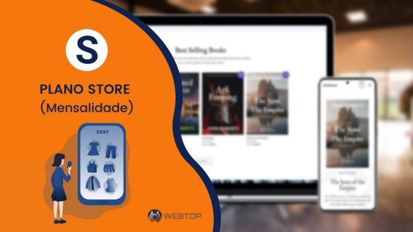 Webtop: Subscrição Plano Store (mockup ao fundo)